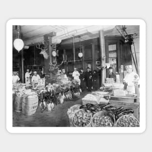 Wild Game & Seafood Market, 1895. Vintage Photo Magnet